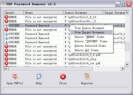 PDF Password Remover Screenshot